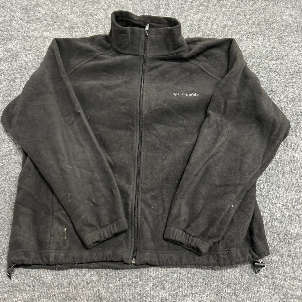 Columbia Fleece Jacket Womens Size 1X Black Full Zip Mock Neck Outdoor XW6185